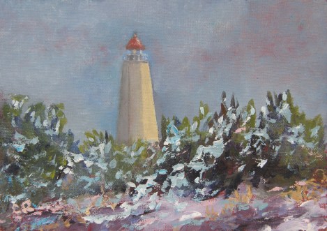 Snow on Lynde Point Lighthouse #2